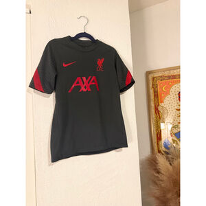 Preowned, black and red Nike Liverpool FC 2020-21 training jersey,boys M